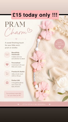 Personalised baby pram charms - baby,