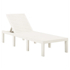Sun Lounger White Plastic