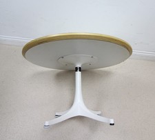 A Vitra Round White Pedestal Coffee Side Table By George Nelson