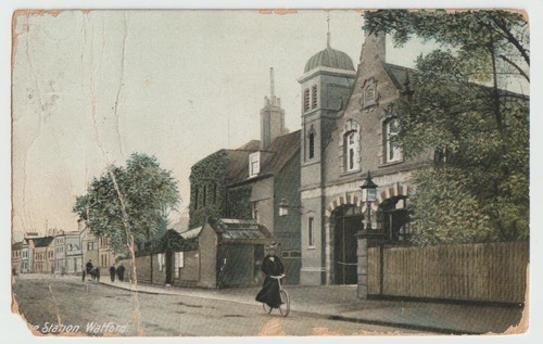 Watford postcard 1910 - postcard, fire