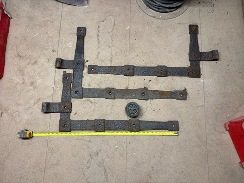 Antique iron hinges 900mm long - iron,