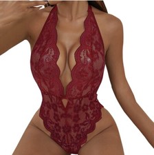 Lingerie Babydoll Lace Bodysuit Underwear Sexy Transparent Women Nightwear Lace