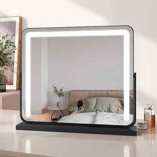 EMKE Hollywood Makeup Mirror with Lights Tabletop Mirror Dimmable Touch Black