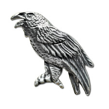 Raven Pewter Pin Badge Huginn