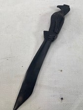 Ebony Hand Carved Bird Letter Opener Vintage