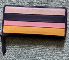 Radley Willow Stripe Leather matinee Purse, Brand New, Beige, Blue, Pink, Yellow