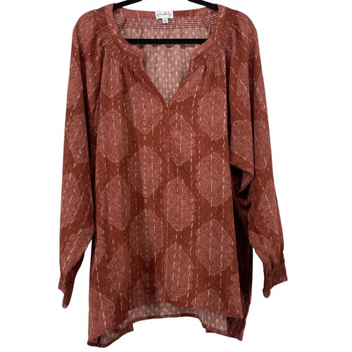 Wonderly size blouse rust - 2x,