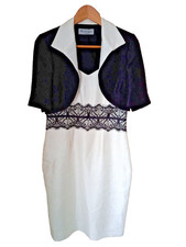 Michaela Louisa UK 10 Elegant Dress Suit White & Black Wedding MoTB