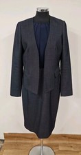 Hobbs navy blue suit size 12 jacket shift dress PLS READ pure silk office open 