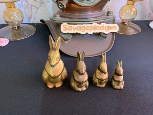Vintage solid brass bunny - solid, 4