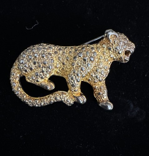 Vtg gold tone leopard panther - vtg,