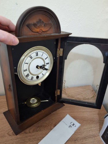 Wooden wall clock with - wooden,