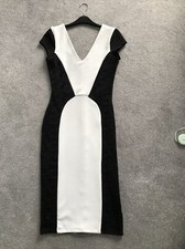 Amy Childs black and white bodycon dress size UK 8 - Great Condition