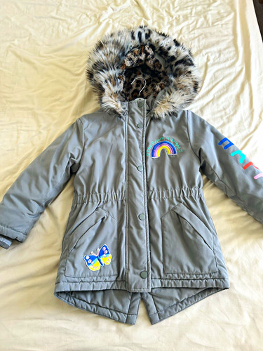 Girls grey hooded - girls, parka