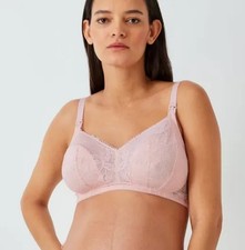 John Lewis Iris Lace Maternity Nursing Bra Light Pink- Size 34G