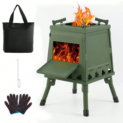 Wood burning camp - burning, stove