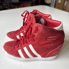 Adidas Red Basket Profi Hi Women's Hidden Wedge Heel Sneaker Shoe Size 6 
