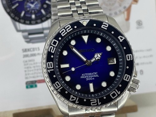 Seiko men black blue dial - seiko,
