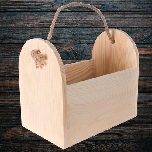 Decorative wooden trug basket - wooden,