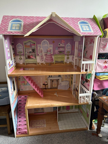 Large pink white wooden - large,
