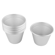 Set of 10 Aluminum Alloy Pudding Moulds for Baking Individual Desserts