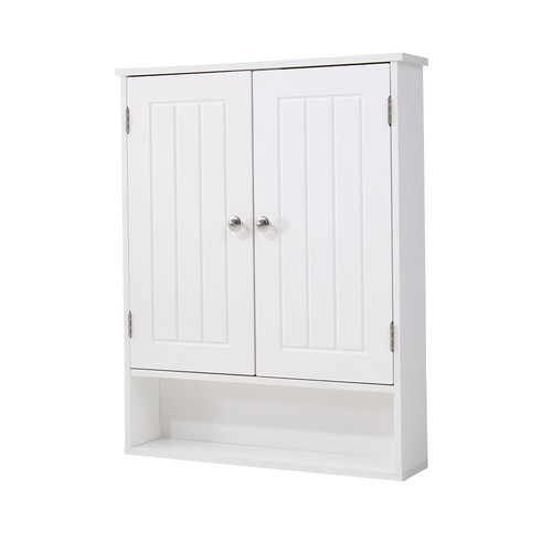 White bathroom cabinet wooden - white,