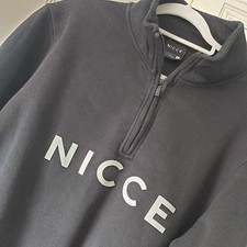 MENS NICCE 1/4 ZIP NECK SWEATSHIRT TOP.BLACK.SIZE LARGE