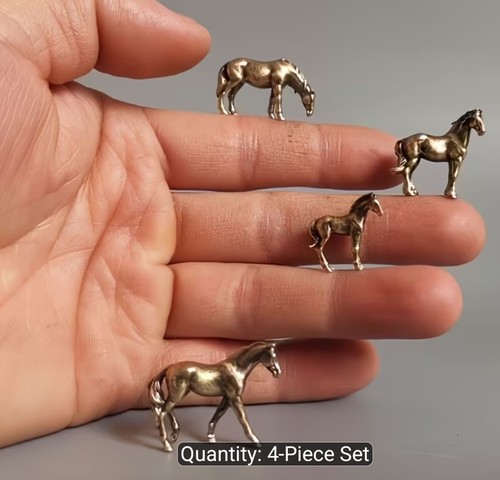 4pcs gold toned - gold, horse