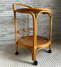Vintage rattan cane bar cart |
