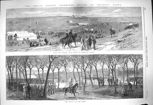 Old antique print - print, 1865