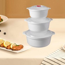 3x Microwave Bowls with Lids