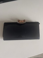 Ted Baker Lindar Crystal Bow Bobble Navy Patent Leather Purse