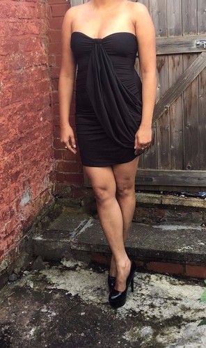 Women black tube mini dress - black,