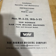 Van Norman Parts List