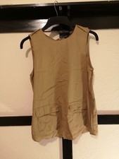 Zara Basic Brown Vest Pockets Sleeveless Long Size Small