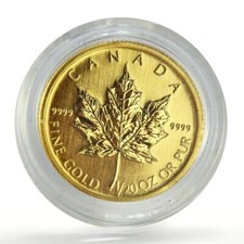 Canada 1 dollar 1/20 oz GML Bullion Maple Leaf 25th Anniversary gold coin 2004