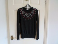 Markus Lupfer Grey Jewel Stone Jumper Size Small (UK 8)