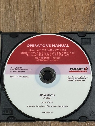 Operators manual case - case, ih