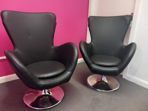 Swivel egg chair - chair., faux