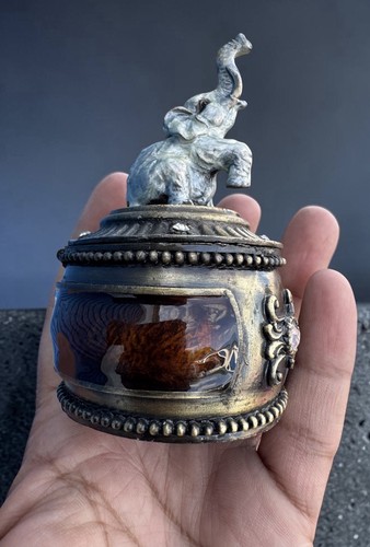 Elephant pill trinket box - elephant,