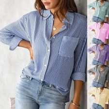 Womens Striped Blouse Casual