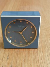 Jaccard Paris France Travel Desktop Manual Wind Up Alarm Clock, Brass