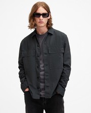 AllSaints Men's Overshirt Black XS Organic Cotton Polyamide