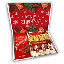 Lindt Lindor Milk Chocolate Bars & Santa Gift Box Hamper Christmas Present