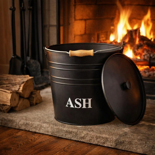 12l metal ash bucket with - 12l, lid