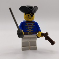 LEGO Pirate pi006 Blue Jerkin Red Striped Vest Tricorn Hat Cutlass Vintage