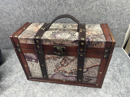 Wood leather box - wood, steampunk