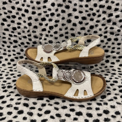 Rieker strappy silver white - rieker, silver/white