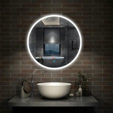 Round Illuminated Bathroom Mirror with Demister 600x600 700x700 800x800 Circle