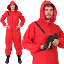 ADULTS RED JUMPSUIT WITH HOOD